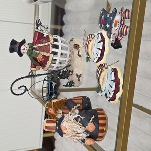6 Piece American Patriotic Holiday Ornaments and Decor Bundle!